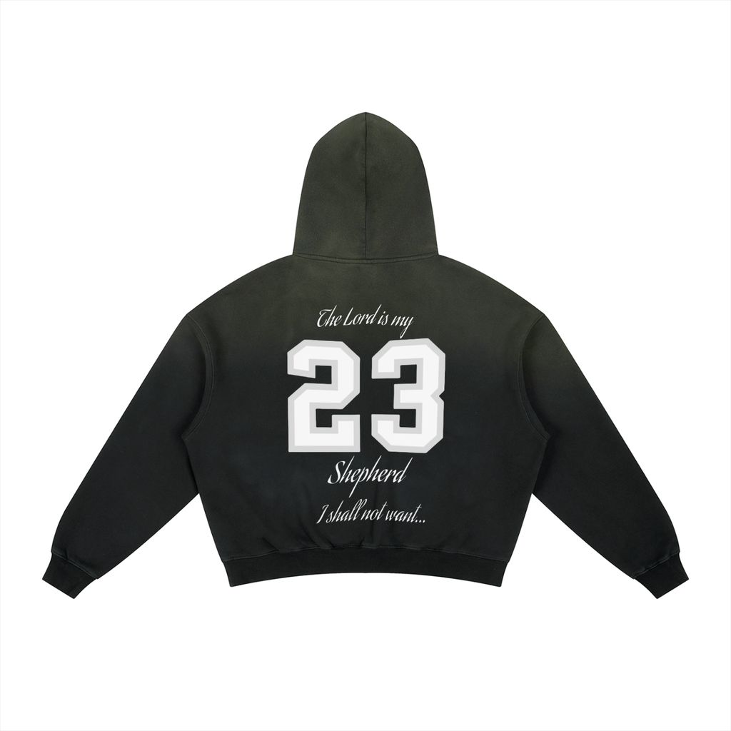 Frayed Sunfade Boxy Fleece Psalms 23 Hoodie