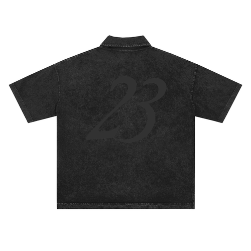 Heavyweight Snow-Washed Polo T-Shirt