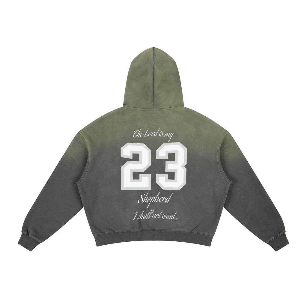 Frayed Sunfade Boxy Fleece Psalms 23 Hoodie