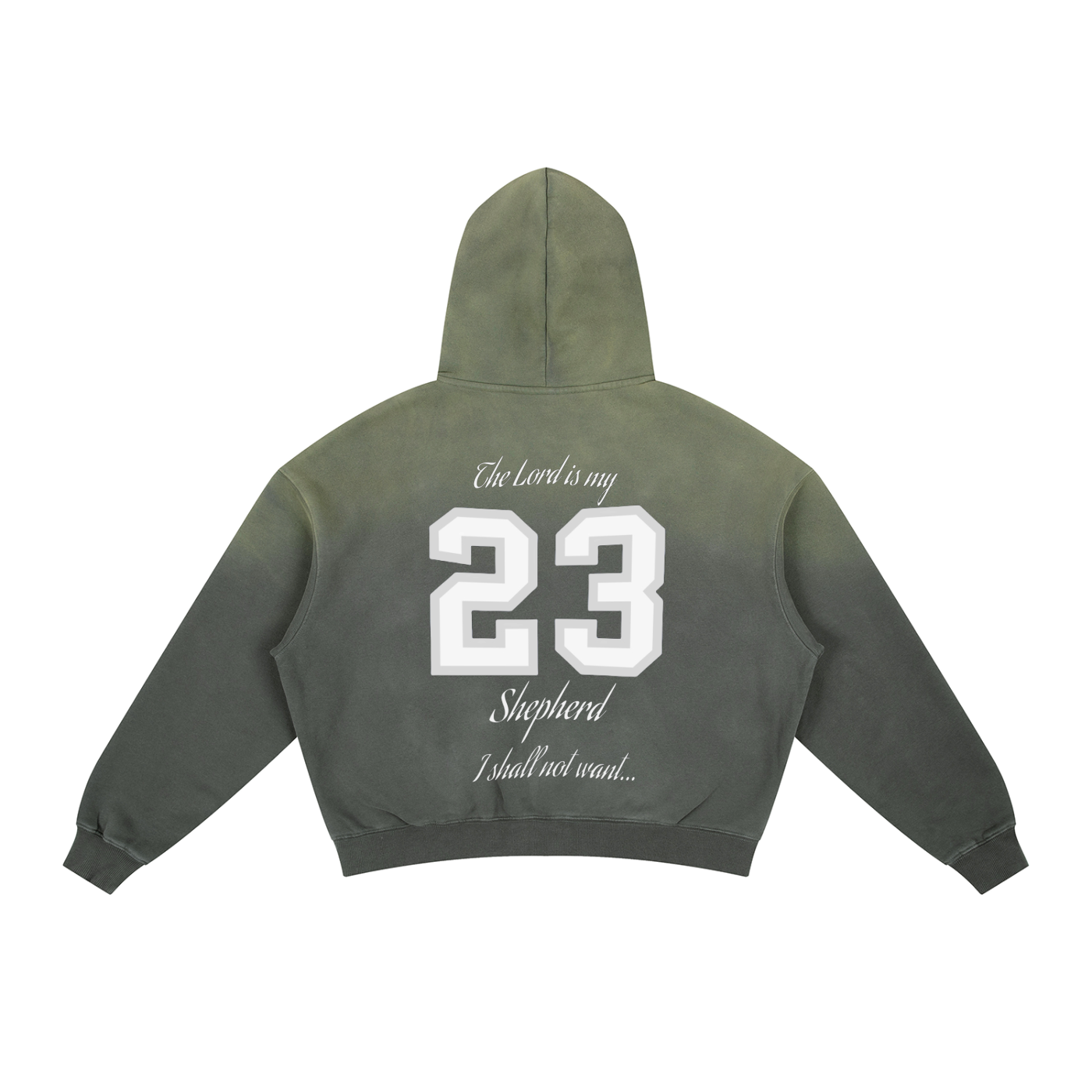 Frayed Sunfade Boxy Fleece Psalms 23 Hoodie