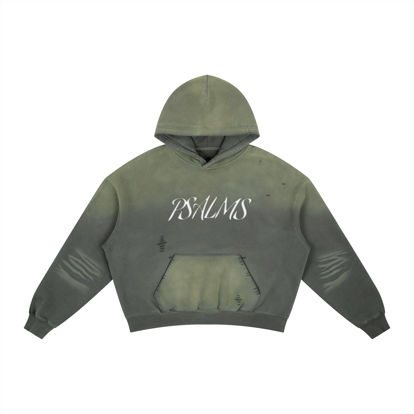 Frayed Sunfade Boxy Fleece Psalms 23 Hoodie