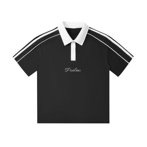 Contrast Collar Short-Sleeve Polo Psalms 23 Shirt