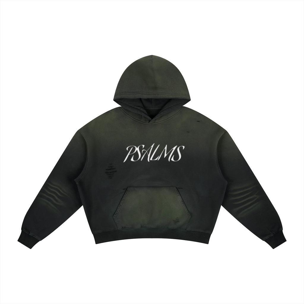 Frayed Sunfade Boxy Fleece Psalms 23 Hoodie