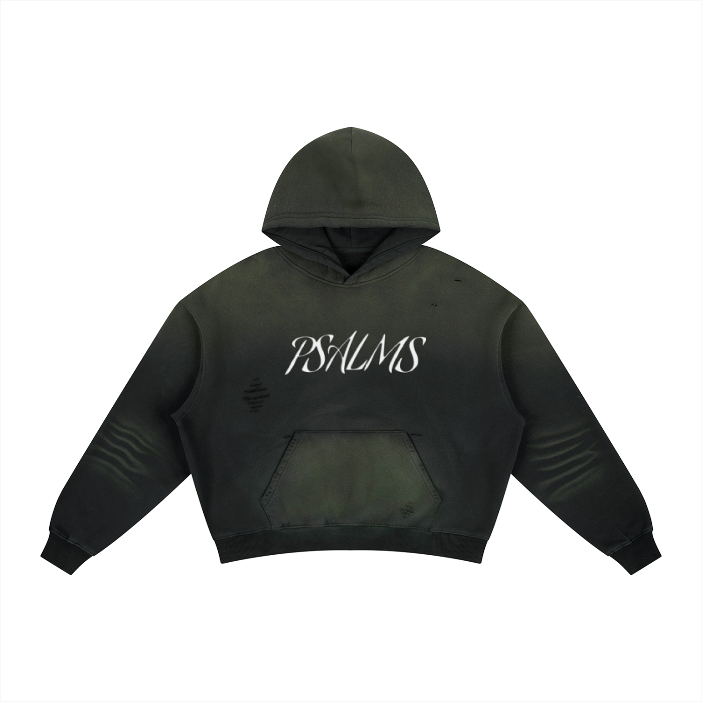 Frayed Sunfade Boxy Fleece Psalms 23 Hoodie